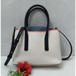 Kate Spade Margaux White Pebbled Leather Double Handles Satchel Bag